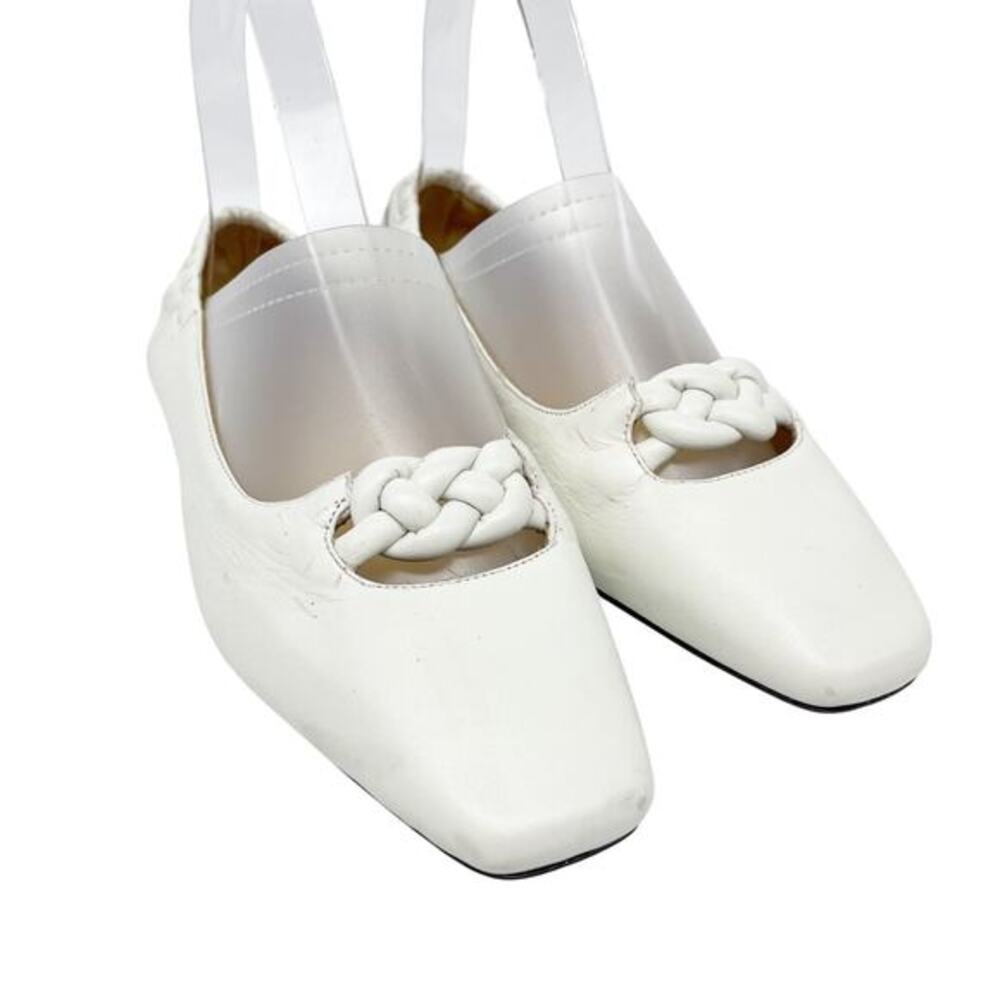 Frame Women's Le Collina Leather Slipper Flats White Size EU 37 US‎ 6-6.5